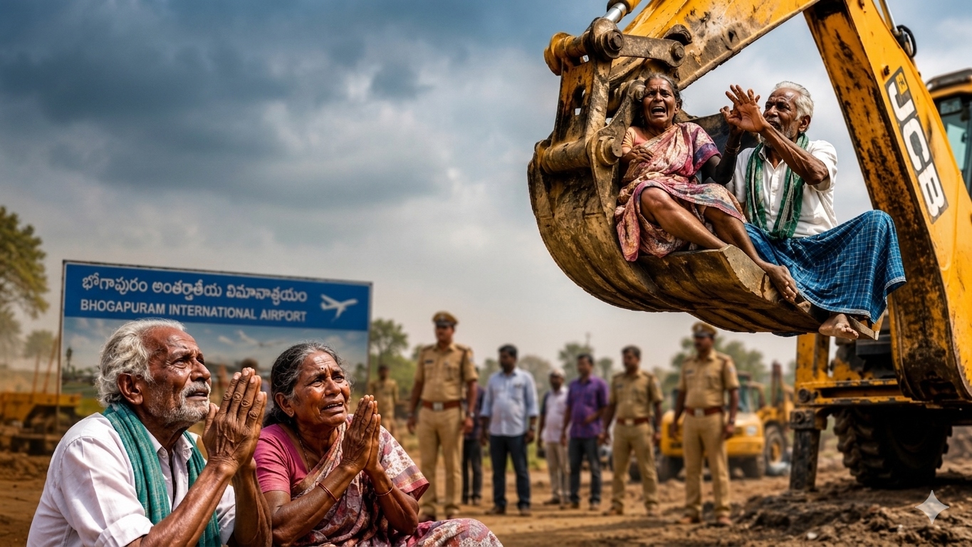 Bogapuram Airport Land Acquisition Causes Tension as Farmers Protest Compensation