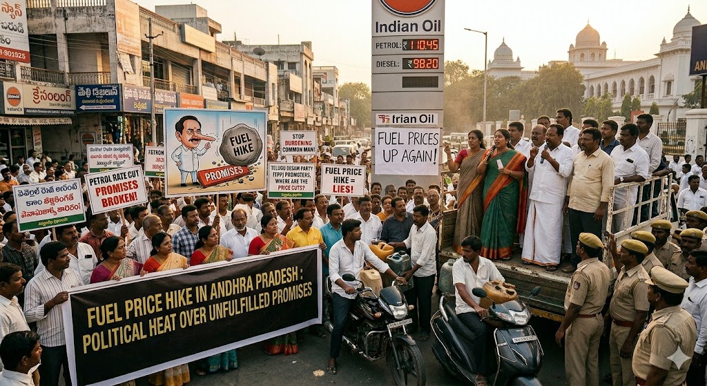 Fuel Price Hike in Andhra Pradesh Sparks Political Heat Over Unfulfilled Promises