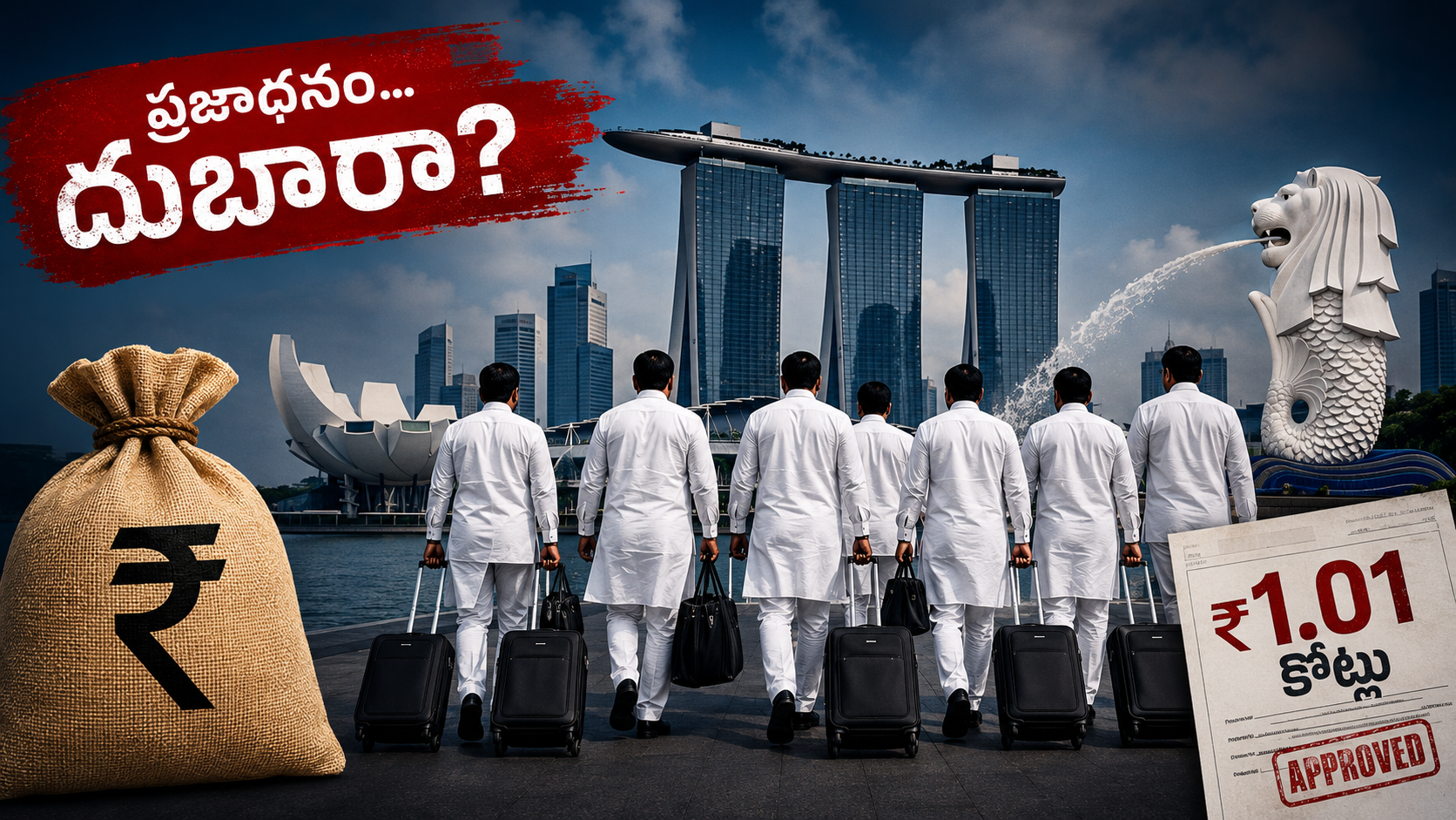 Savings message on a bicycle… Crores spent on Singapore tour! Controversy over ministers’ foreign visit