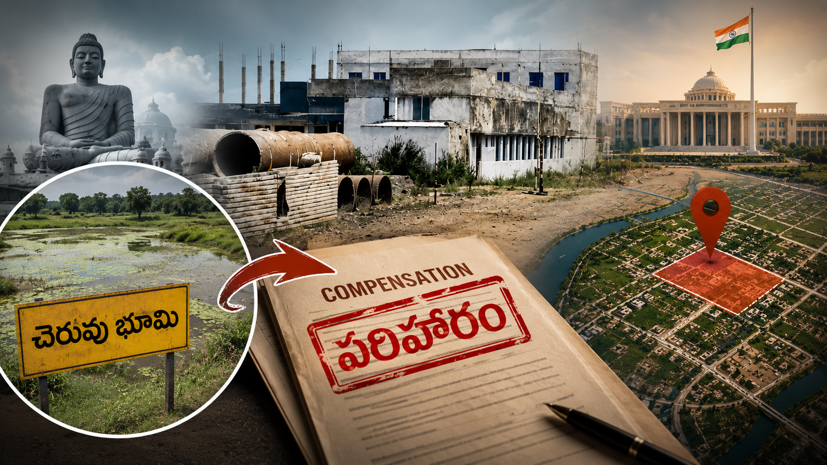 Amaravati Land Pooling Row: Fresh Allegations Over Compensation for Encroached Lake Land
