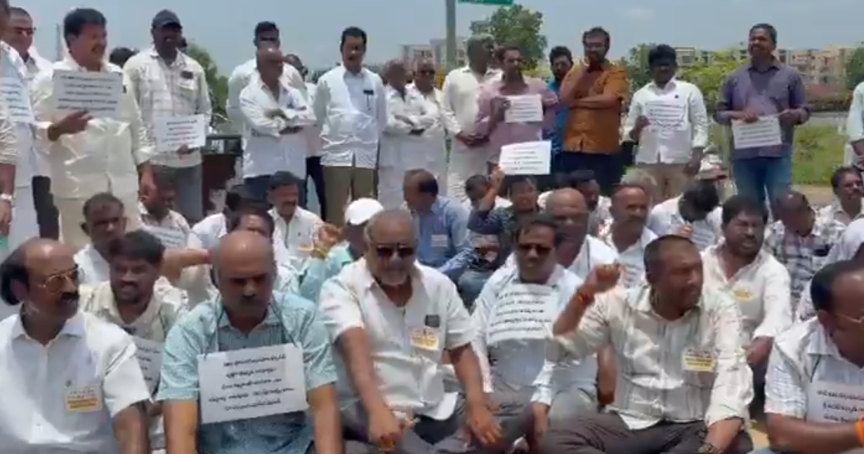 What Happened to Pawan Kalyan’s Assurance? RWS Contractors Stage Protest Outside JanaSena Office