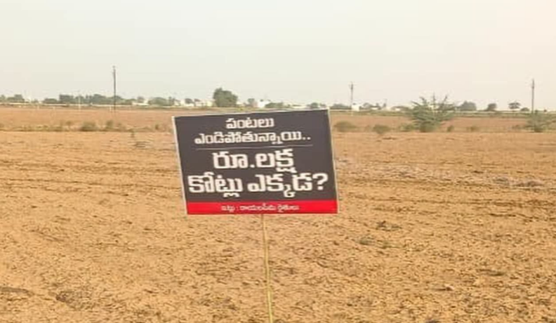 ‘Where Is the Rs 1 Lakh Crore?’ — Rayalaseema Farmers Stage Unique Protest in Dried-Up Fields!