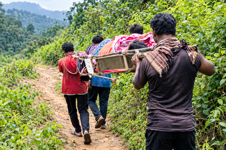 Tragic in Andhra Pradesh: Tribal Villagers Carry Pregnant Woman on Stretcher Due to Lack of Road Access